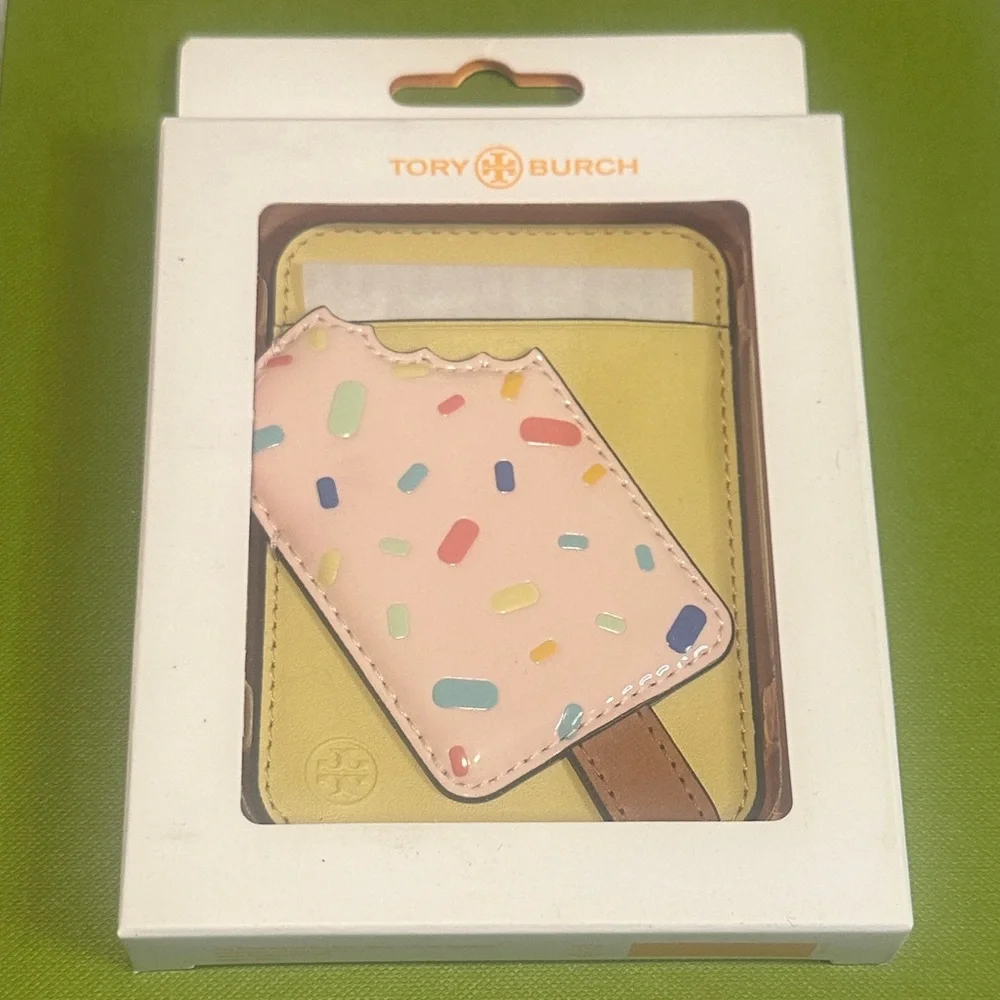 Tory Burch Sprinkles Ice Cream Card Holder - Pink and Yellow